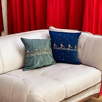 Zardozi Sparrow Cluster Cushion Cover (Set of 2)