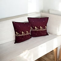 Zardozi Sparrow Cluster Cushion Cover (Set of 2)