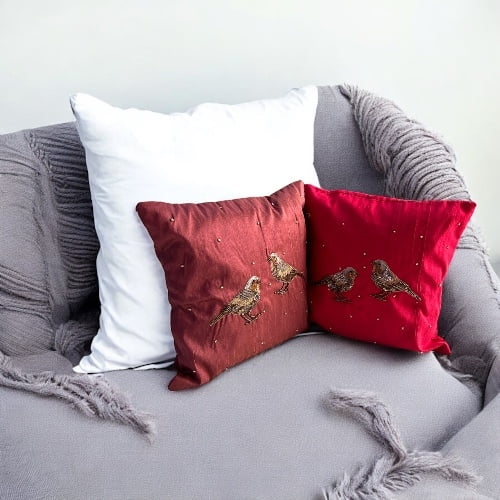 Zardozi Sparrow Cushion Cover (Set of 2)