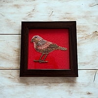 Zardozi Sparrow Wooden Coaster (Set of 2)