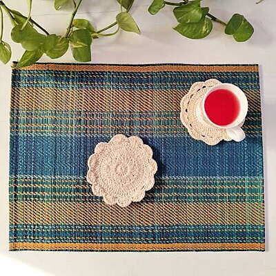 Madur Blue Base & Yellow Table Mat (Set of 6)