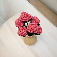 Crochet Small Pink Rose (Bunch of 6)