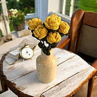 Crochet Small Yellow Rose (Bunch of 6)