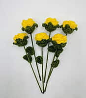 Crochet Small Yellow Rose (Bunch of 6)