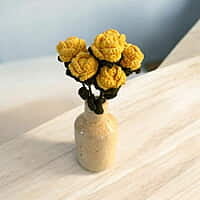 Crochet Small Yellow Rose (Bunch of 6)