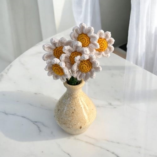 Crochet Small Daisy Flower (Bunch of 6)