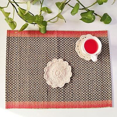 Black Honey Comb Table Mat (Set of 6)