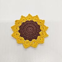 Crochet Sunflower Coaster