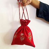 Zardozi Solid Base Potli Bag