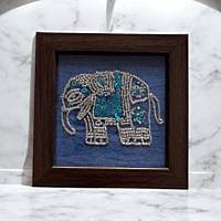 Zardozi Elephant Wooden Coaster (Set of 2)