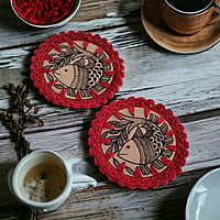 Madhubani Coaster Red (Set of 4)