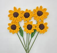 Crochet Small Sunflower (Bunch of 6)