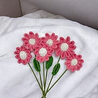 Crochet Small Light Pink Daisy (Bunch of 6)